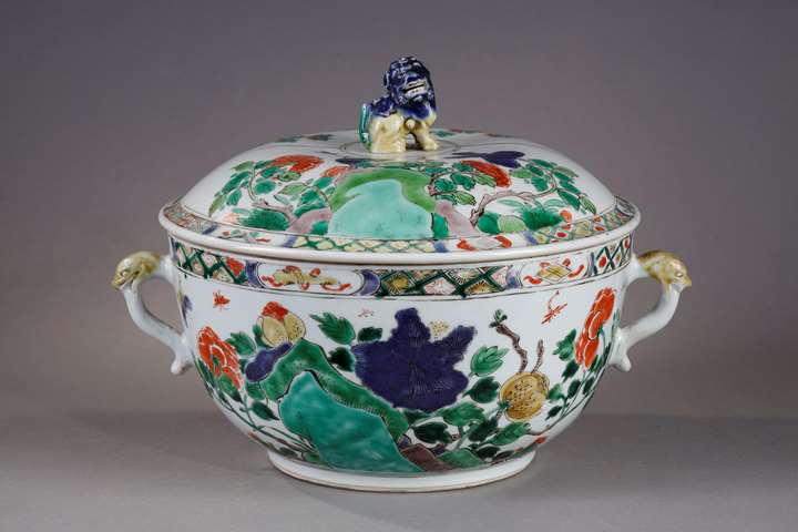 Ecuelle or tureen "famille verte" porcelain - Kangxi period